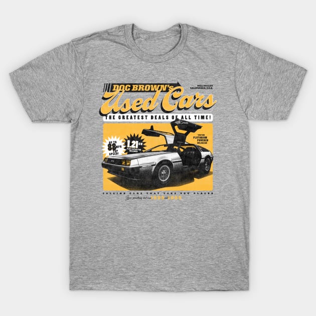 Doc Brown's Used Cars T-Shirt by zawitees